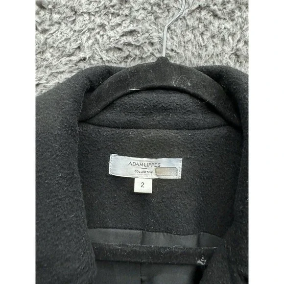 Adam Lippes Collective Black Wool Trench Coat Size 2 $548 - Picture 4 of 9